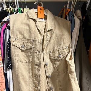 Vintage Smart Set Utility Vest - Sleeveless Button-Front Top - Size M